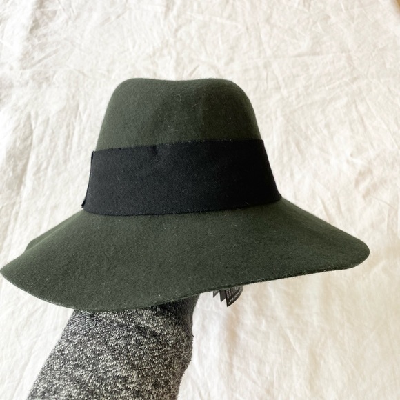 Zara Green Wool Blend Fedora - Picture 5 of 14